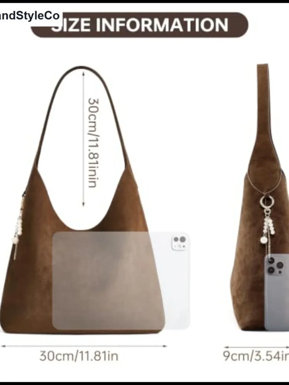 Soft Suede Vegan Leather Slouchy Hobo Shoulder Bag with Magnetic Snap